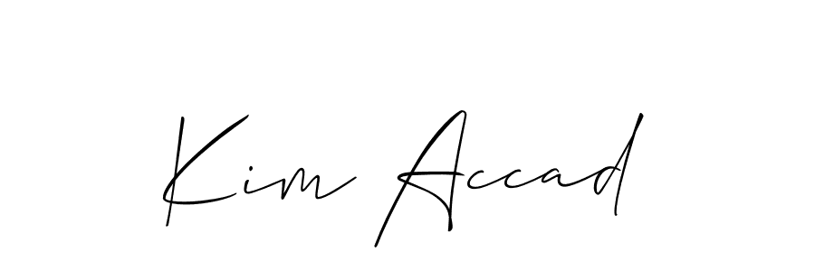 Create a beautiful signature design for name Kim Accad. With this signature (Allison_Script) fonts, you can make a handwritten signature for free. Kim Accad signature style 2 images and pictures png