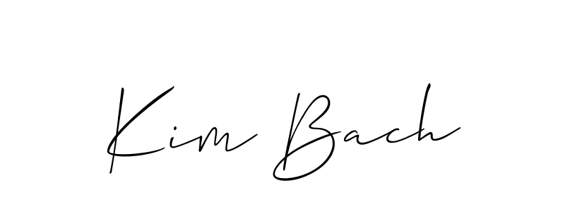 Similarly Allison_Script is the best handwritten signature design. Signature creator online .You can use it as an online autograph creator for name Kim Bach. Kim Bach signature style 2 images and pictures png