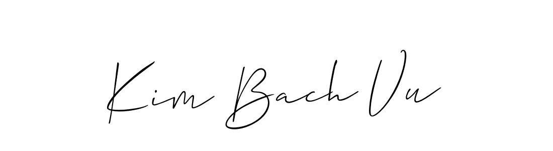 You should practise on your own different ways (Allison_Script) to write your name (Kim Bach Vu) in signature. don't let someone else do it for you. Kim Bach Vu signature style 2 images and pictures png