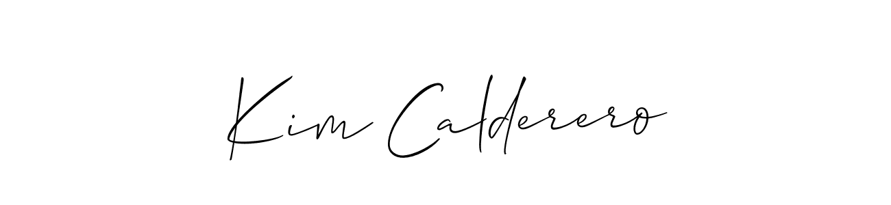 Design your own signature with our free online signature maker. With this signature software, you can create a handwritten (Allison_Script) signature for name Kim Calderero. Kim Calderero signature style 2 images and pictures png