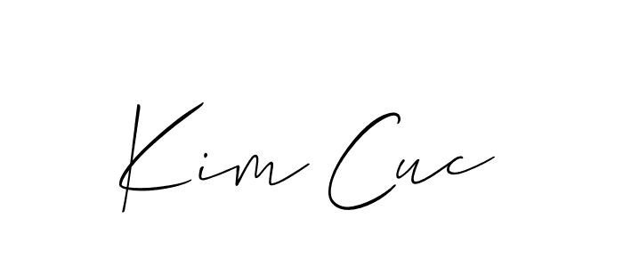 You should practise on your own different ways (Allison_Script) to write your name (Kim Cuc) in signature. don't let someone else do it for you. Kim Cuc signature style 2 images and pictures png