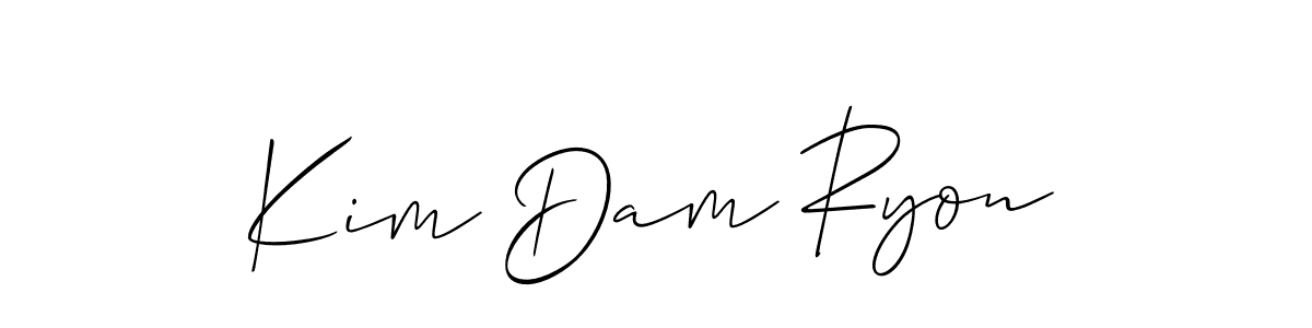Create a beautiful signature design for name Kim Dam Ryon. With this signature (Allison_Script) fonts, you can make a handwritten signature for free. Kim Dam Ryon signature style 2 images and pictures png