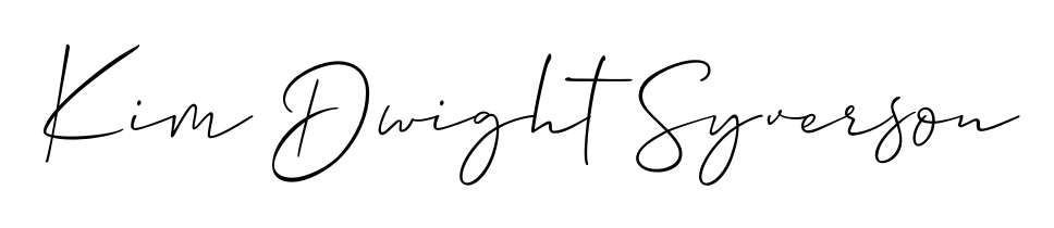 Looking for an artistic signature for Kim Dwight Syverson? The Allison_Script calligraphy style gives a sophisticated flow suitable for business cards and emails. Kim Dwight Syverson signature style 2 images and pictures png