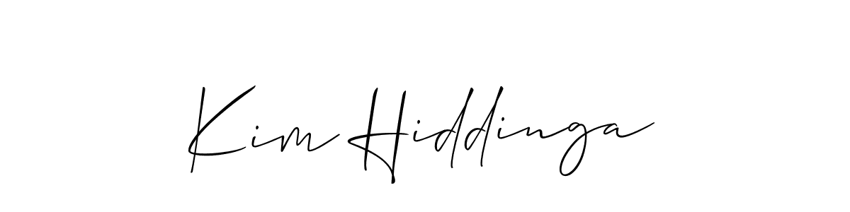 How to make Kim Hiddinga name signature. Use Allison_Script style for creating short signs online. This is the latest handwritten sign. Kim Hiddinga signature style 2 images and pictures png