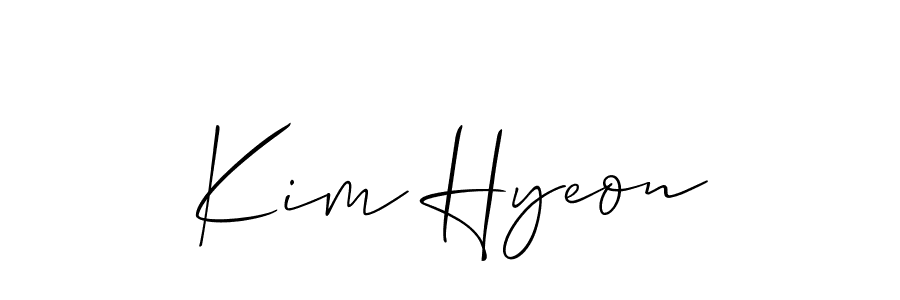 You should practise on your own different ways (Allison_Script) to write your name (Kim Hyeon) in signature. don't let someone else do it for you. Kim Hyeon signature style 2 images and pictures png