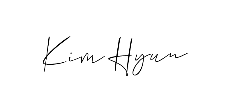 Create a beautiful signature design for name Kim Hyun. With this signature (Allison_Script) fonts, you can make a handwritten signature for free. Kim Hyun signature style 2 images and pictures png