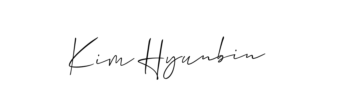 The best way (Allison_Script) to make a short signature is to pick only two or three words in your name. The name Kim Hyunbin include a total of six letters. For converting this name. Kim Hyunbin signature style 2 images and pictures png