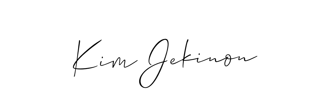 The best way (Allison_Script) to make a short signature is to pick only two or three words in your name. The name Kim Jekinon include a total of six letters. For converting this name. Kim Jekinon signature style 2 images and pictures png