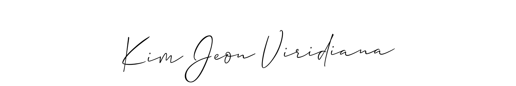 Create a beautiful signature design for name Kim Jeon Viridiana. With this signature (Allison_Script) fonts, you can make a handwritten signature for free. Kim Jeon Viridiana signature style 2 images and pictures png