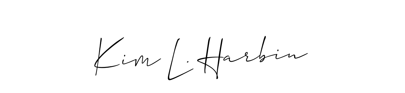 Create a beautiful signature design for name Kim L. Harbin. With this signature (Allison_Script) fonts, you can make a handwritten signature for free. Kim L. Harbin signature style 2 images and pictures png