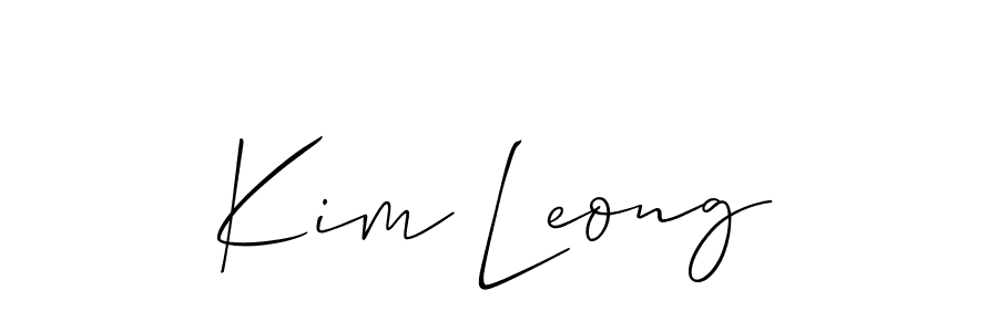 Also You can easily find your signature by using the search form. We will create Kim Leong name handwritten signature images for you free of cost using Allison_Script sign style. Kim Leong signature style 2 images and pictures png