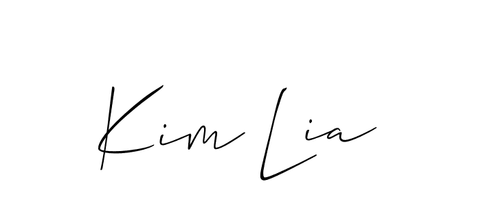 It looks lik you need a new signature style for name Kim Lia. Design unique handwritten (Allison_Script) signature with our free signature maker in just a few clicks. Kim Lia signature style 2 images and pictures png