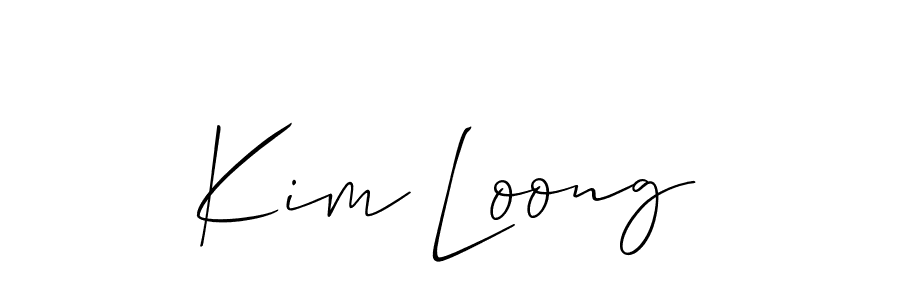 How to make Kim Loong name signature. Use Allison_Script style for creating short signs online. This is the latest handwritten sign. Kim Loong signature style 2 images and pictures png