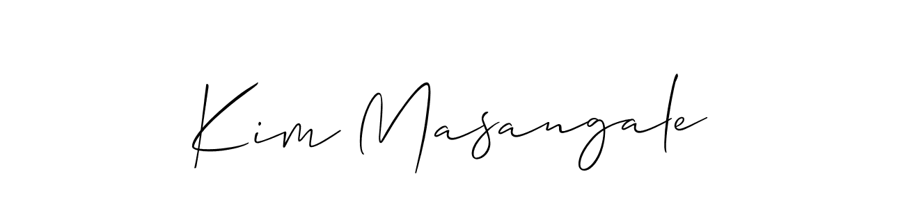 Kim Masangale stylish signature style. Best Handwritten Sign (Allison_Script) for my name. Handwritten Signature Collection Ideas for my name Kim Masangale. Kim Masangale signature style 2 images and pictures png