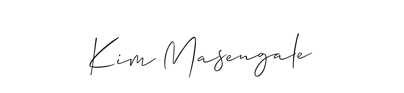 The best way (Allison_Script) to make a short signature is to pick only two or three words in your name. The name Kim Masengale include a total of six letters. For converting this name. Kim Masengale signature style 2 images and pictures png