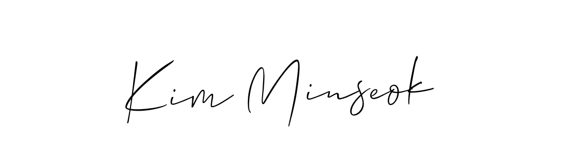 You should practise on your own different ways (Allison_Script) to write your name (Kim Minseok) in signature. don't let someone else do it for you. Kim Minseok signature style 2 images and pictures png