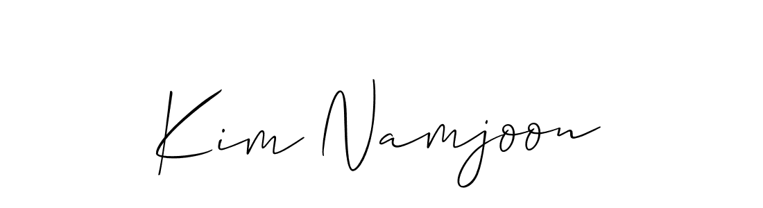 How to Draw Kim Namjoon signature style? Allison_Script is a latest design signature styles for name Kim Namjoon. Kim Namjoon signature style 2 images and pictures png