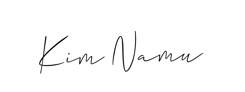 Also we have Kim Namu name is the best signature style. Create professional handwritten signature collection using Allison_Script autograph style. Kim Namu signature style 2 images and pictures png