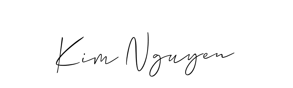 Use a signature maker to create a handwritten signature online. With this signature software, you can design (Allison_Script) your own signature for name Kim Nguyen. Kim Nguyen signature style 2 images and pictures png