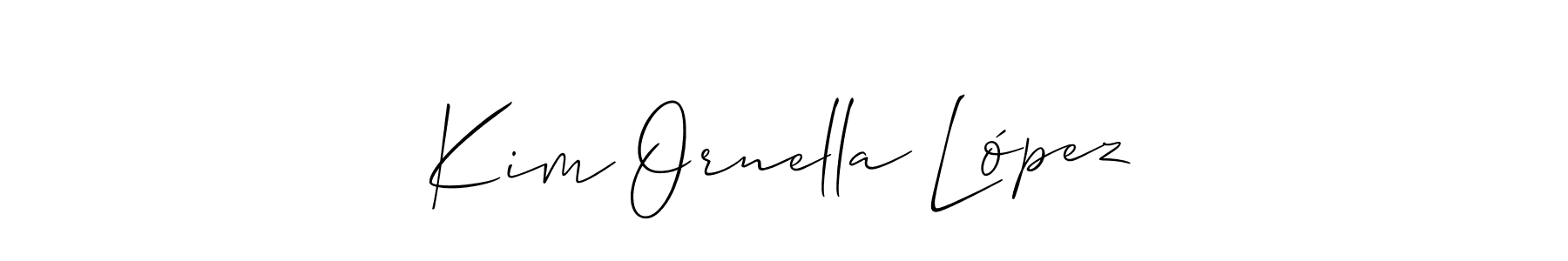 Also You can easily find your signature by using the search form. We will create Kim Ornella López name handwritten signature images for you free of cost using Allison_Script sign style. Kim Ornella López signature style 2 images and pictures png