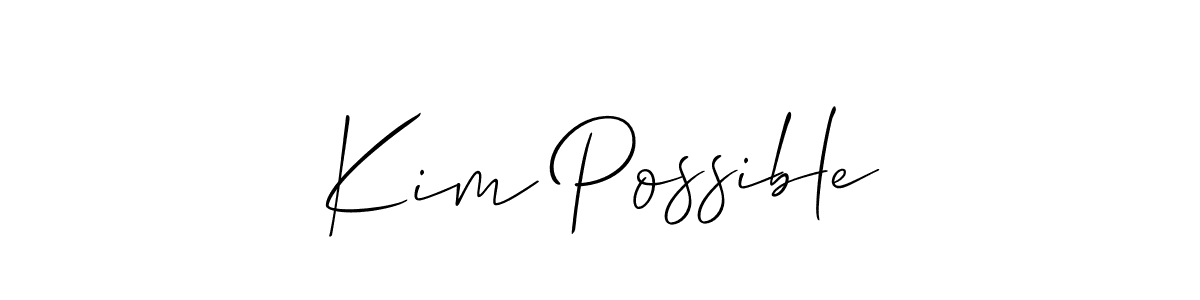 Allison_Script is a professional signature style that is perfect for those who want to add a touch of class to their signature. It is also a great choice for those who want to make their signature more unique. Get Kim Possible name to fancy signature for free. Kim Possible signature style 2 images and pictures png