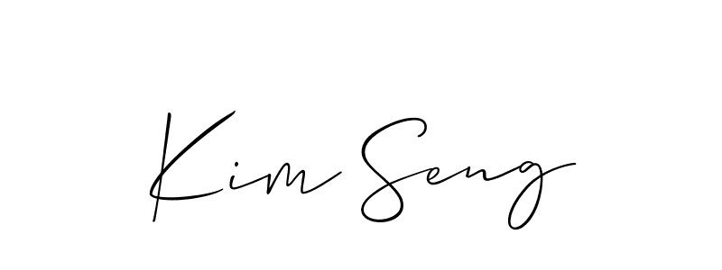 Make a short Kim Seng signature style. Manage your documents anywhere anytime using Allison_Script. Create and add eSignatures, submit forms, share and send files easily. Kim Seng signature style 2 images and pictures png