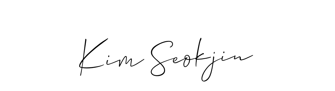 Use a signature maker to create a handwritten signature online. With this signature software, you can design (Allison_Script) your own signature for name Kim Seokjin. Kim Seokjin signature style 2 images and pictures png