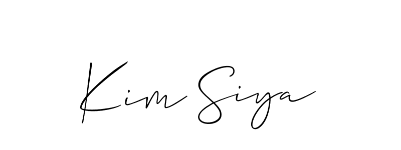 Also You can easily find your signature by using the search form. We will create Kim Siya name handwritten signature images for you free of cost using Allison_Script sign style. Kim Siya signature style 2 images and pictures png