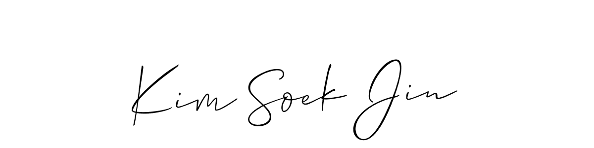 if you are searching for the best signature style for your name Kim Soek Jin. so please give up your signature search. here we have designed multiple signature styles  using Allison_Script. Kim Soek Jin signature style 2 images and pictures png