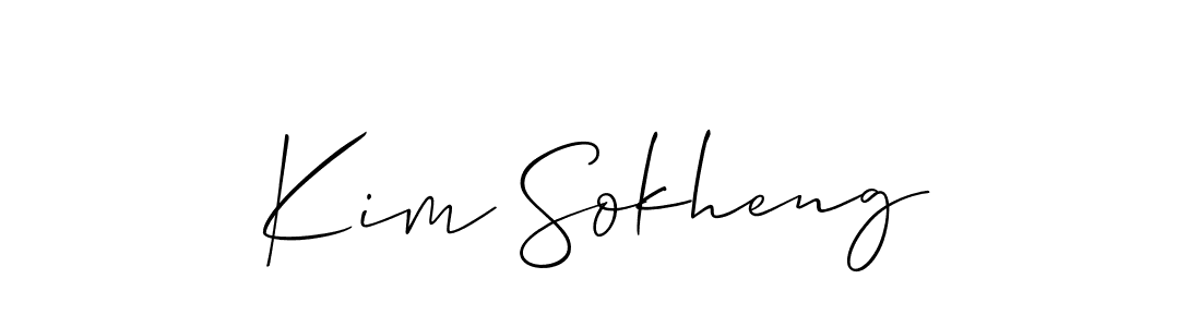 Create a beautiful signature design for name Kim Sokheng. With this signature (Allison_Script) fonts, you can make a handwritten signature for free. Kim Sokheng signature style 2 images and pictures png