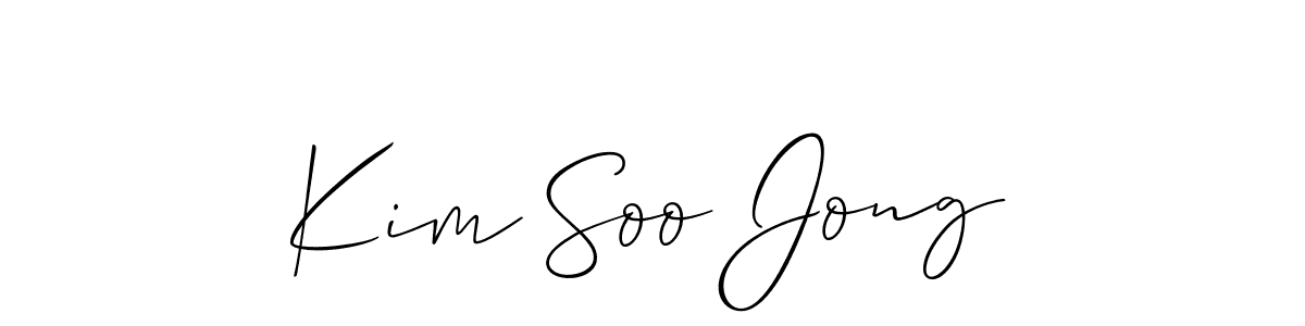 Allison_Script is a professional signature style that is perfect for those who want to add a touch of class to their signature. It is also a great choice for those who want to make their signature more unique. Get Kim Soo Jong name to fancy signature for free. Kim Soo Jong signature style 2 images and pictures png