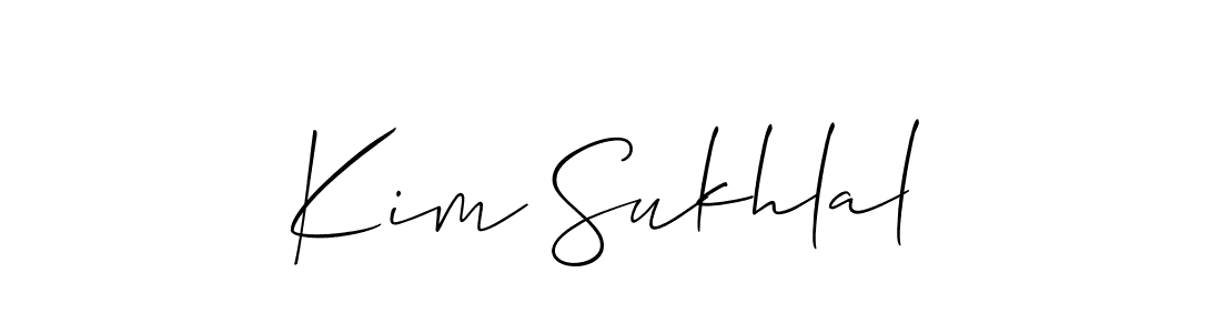 Create a beautiful signature design for name Kim Sukhlal. With this signature (Allison_Script) fonts, you can make a handwritten signature for free. Kim Sukhlal signature style 2 images and pictures png