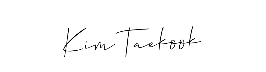 How to make Kim Taekook name signature. Use Allison_Script style for creating short signs online. This is the latest handwritten sign. Kim Taekook signature style 2 images and pictures png