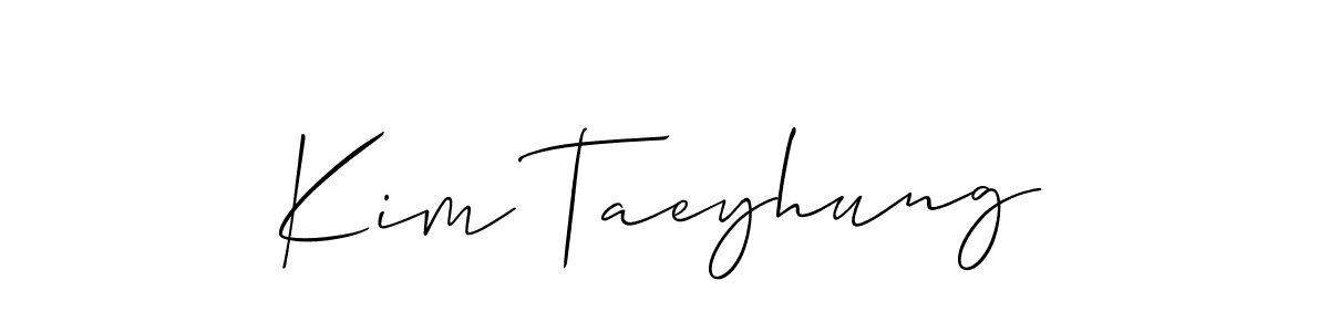 How to make Kim Taeyhung name signature. Use Allison_Script style for creating short signs online. This is the latest handwritten sign. Kim Taeyhung signature style 2 images and pictures png