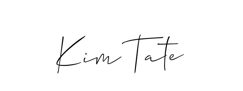 You should practise on your own different ways (Allison_Script) to write your name (Kim Tate) in signature. don't let someone else do it for you. Kim Tate signature style 2 images and pictures png