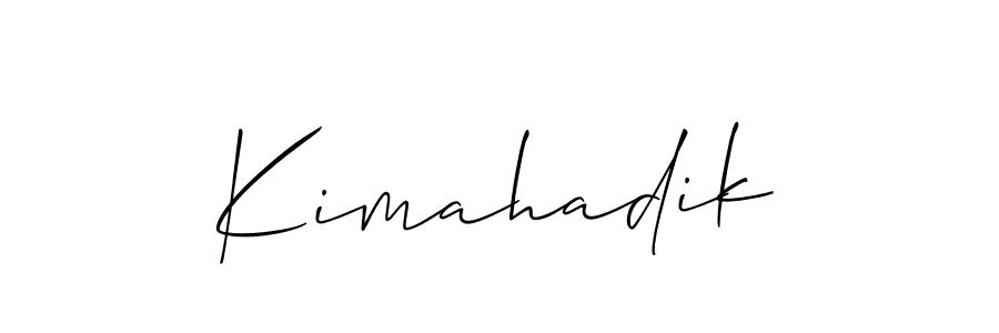 Kimahadik stylish signature style. Best Handwritten Sign (Allison_Script) for my name. Handwritten Signature Collection Ideas for my name Kimahadik. Kimahadik signature style 2 images and pictures png