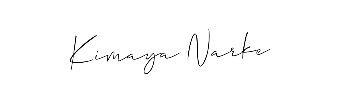 Kimaya Narke stylish signature style. Best Handwritten Sign (Allison_Script) for my name. Handwritten Signature Collection Ideas for my name Kimaya Narke. Kimaya Narke signature style 2 images and pictures png