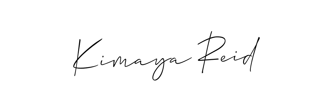 It looks lik you need a new signature style for name Kimaya Reid. Design unique handwritten (Allison_Script) signature with our free signature maker in just a few clicks. Kimaya Reid signature style 2 images and pictures png