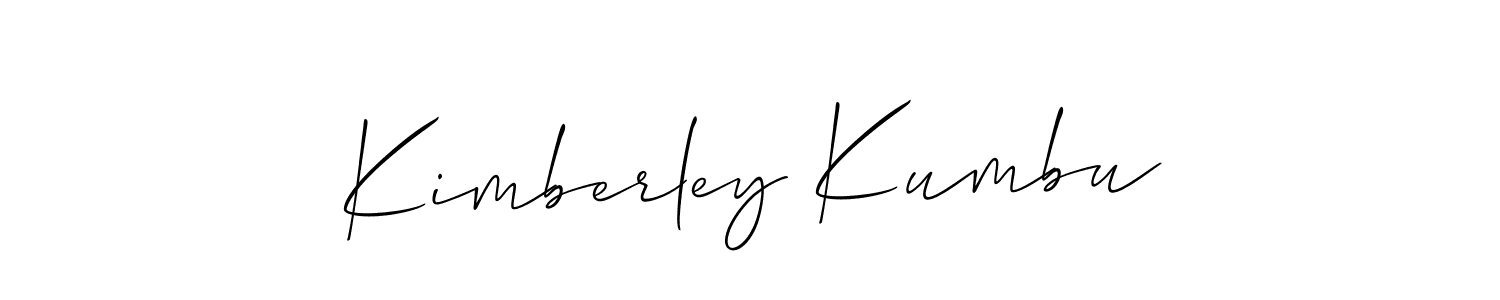 Similarly Allison_Script is the best handwritten signature design. Signature creator online .You can use it as an online autograph creator for name Kimberley Kumbu. Kimberley Kumbu signature style 2 images and pictures png