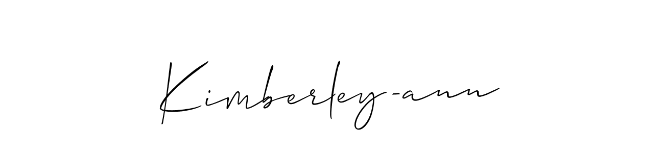 How to make Kimberley-ann name signature. Use Allison_Script style for creating short signs online. This is the latest handwritten sign. Kimberley-ann signature style 2 images and pictures png