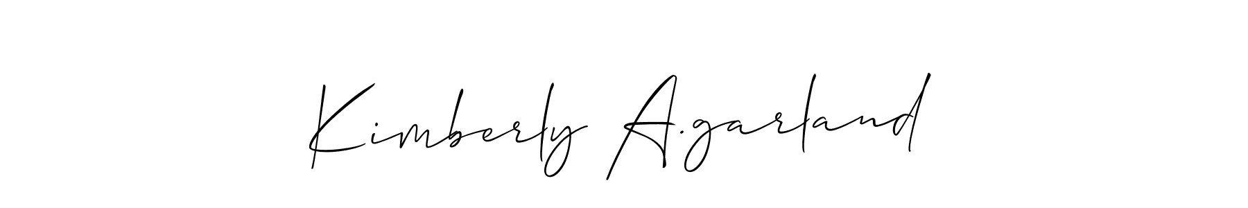 How to make Kimberly A.garland signature? Allison_Script is a professional autograph style. Create handwritten signature for Kimberly A.garland name. Kimberly A.garland signature style 2 images and pictures png