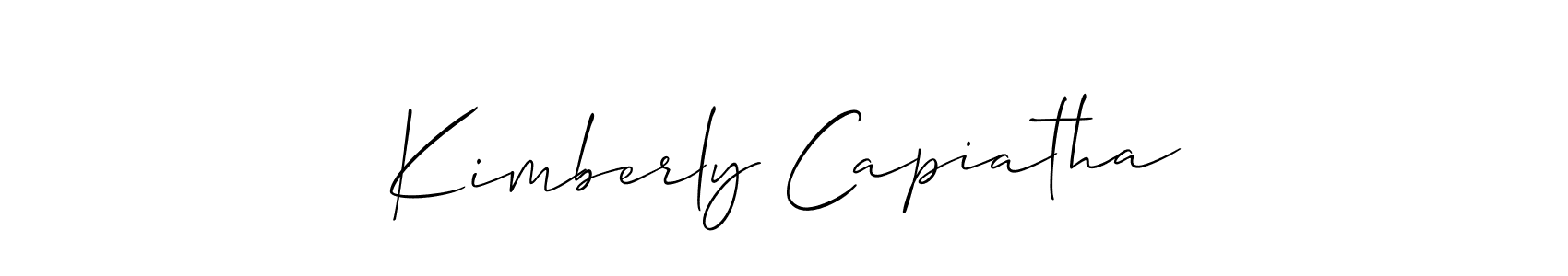How to make Kimberly Capiatha name signature. Use Allison_Script style for creating short signs online. This is the latest handwritten sign. Kimberly Capiatha signature style 2 images and pictures png