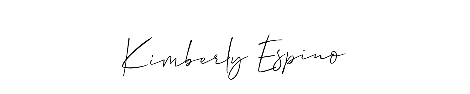 Kimberly Espino stylish signature style. Best Handwritten Sign (Allison_Script) for my name. Handwritten Signature Collection Ideas for my name Kimberly Espino. Kimberly Espino signature style 2 images and pictures png