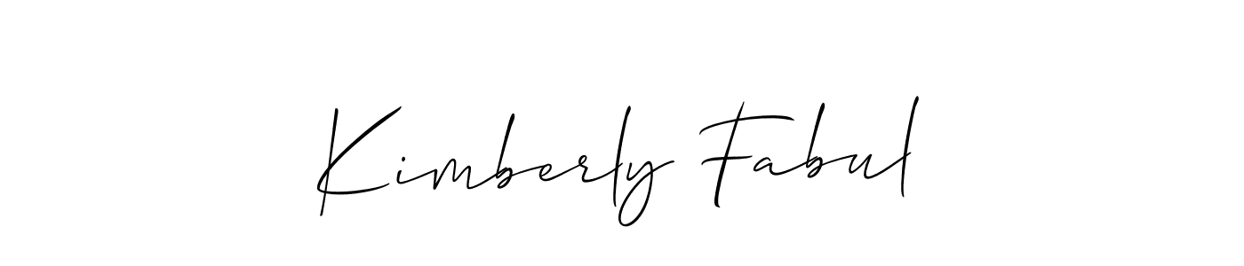 Design your own signature with our free online signature maker. With this signature software, you can create a handwritten (Allison_Script) signature for name Kimberly Fabul. Kimberly Fabul signature style 2 images and pictures png