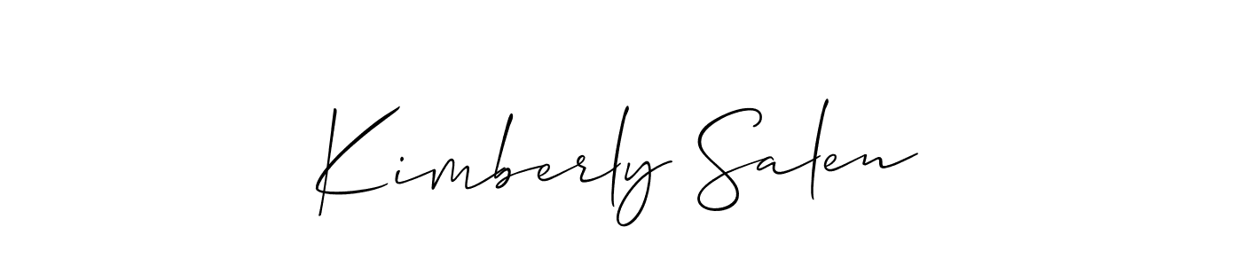 How to make Kimberly Salen name signature. Use Allison_Script style for creating short signs online. This is the latest handwritten sign. Kimberly Salen signature style 2 images and pictures png