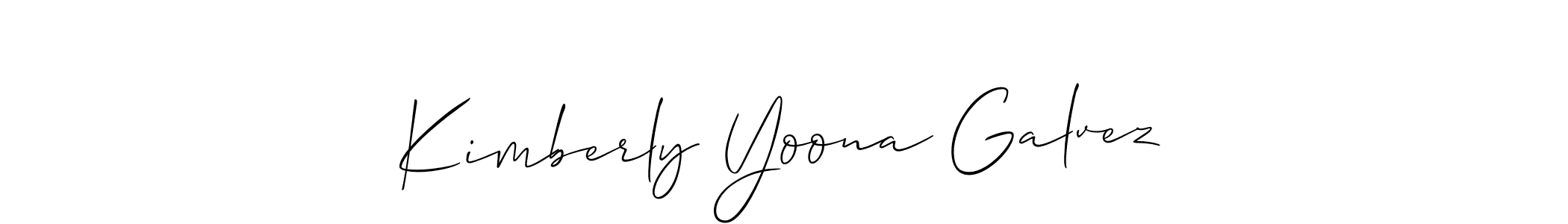 How to make Kimberly Yoona Galvez name signature. Use Allison_Script style for creating short signs online. This is the latest handwritten sign. Kimberly Yoona Galvez signature style 2 images and pictures png
