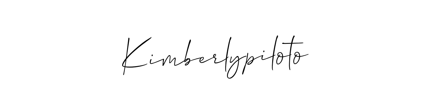 Allison_Script is a professional signature style that is perfect for those who want to add a touch of class to their signature. It is also a great choice for those who want to make their signature more unique. Get Kimberlypiloto name to fancy signature for free. Kimberlypiloto signature style 2 images and pictures png