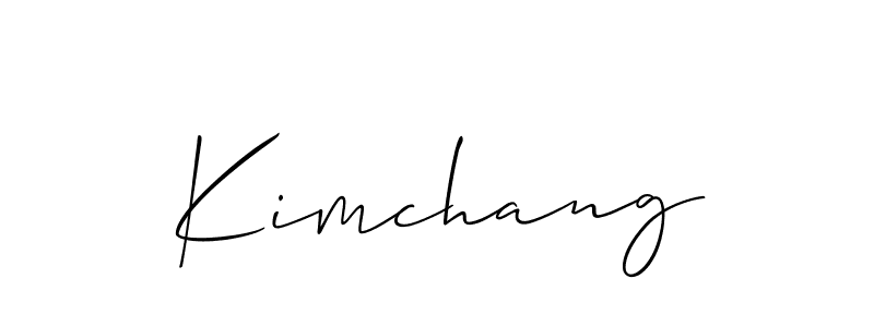 Design your own signature with our free online signature maker. With this signature software, you can create a handwritten (Allison_Script) signature for name Kimchang. Kimchang signature style 2 images and pictures png