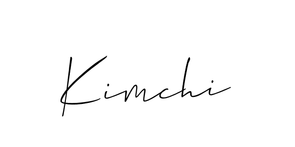 Design your own signature with our free online signature maker. With this signature software, you can create a handwritten (Allison_Script) signature for name Kimchi. Kimchi signature style 2 images and pictures png