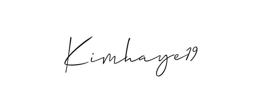 if you are searching for the best signature style for your name Kimhaye19. so please give up your signature search. here we have designed multiple signature styles  using Allison_Script. Kimhaye19 signature style 2 images and pictures png